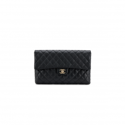 CHANEL QUILTED CAVIAR FLAP CLUTCH (28*20*3cm)